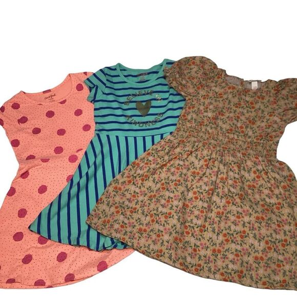 Cat & Jack dresses bundle Sz 6/6x great preloved cond |flowers|stripes|polkadots - Picture 1 of 15